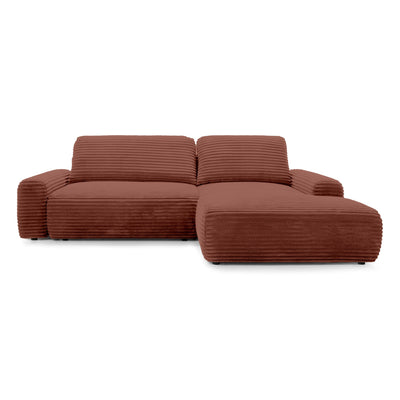 Dori Corner Sofa Bed with Storage 125x200, Modern Style – Right-sided, Tuscan Brick (TILIA 52)