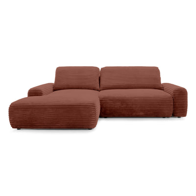 Dori Corner Sofa Bed with Storage 125x200, Modern Style – Left-sided, Tuscan Brick (TILIA 52)