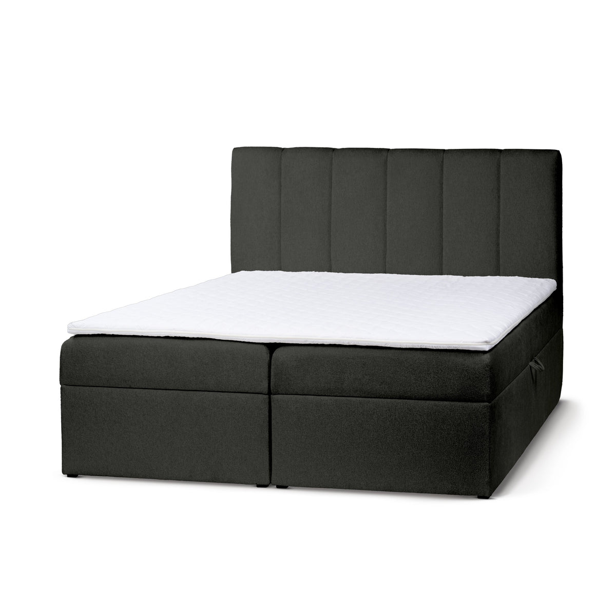 Stavy Continental Divan Bed with Topper and Storage, Scandinavian Style – Basalt Black (TORO 05), 200
