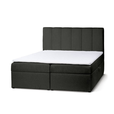 Stavy Continental Divan Bed with Topper and Storage, Scandinavian Style – Basalt Black (TORO 05), 200