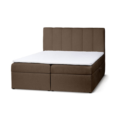 Stavy Continental Divan Bed with Topper and Storage, Scandinavian Style – Chestnut (TORO 50), 200