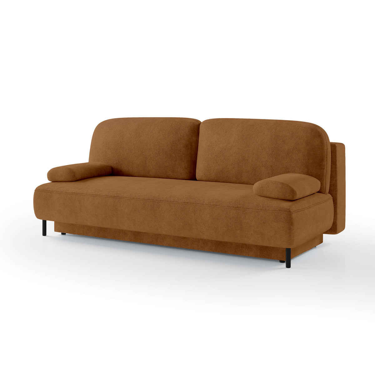 Tola 2 Seater Sofa Bed 140x200 with Storage, Modern Style – Roasted Walnut (PERFECT HARMONY 56)