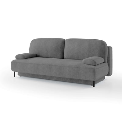 Tola 2 Seater Sofa Bed 140x200 with Storage, Modern Style – Dark Ash (PERFECT HARMONY 82)