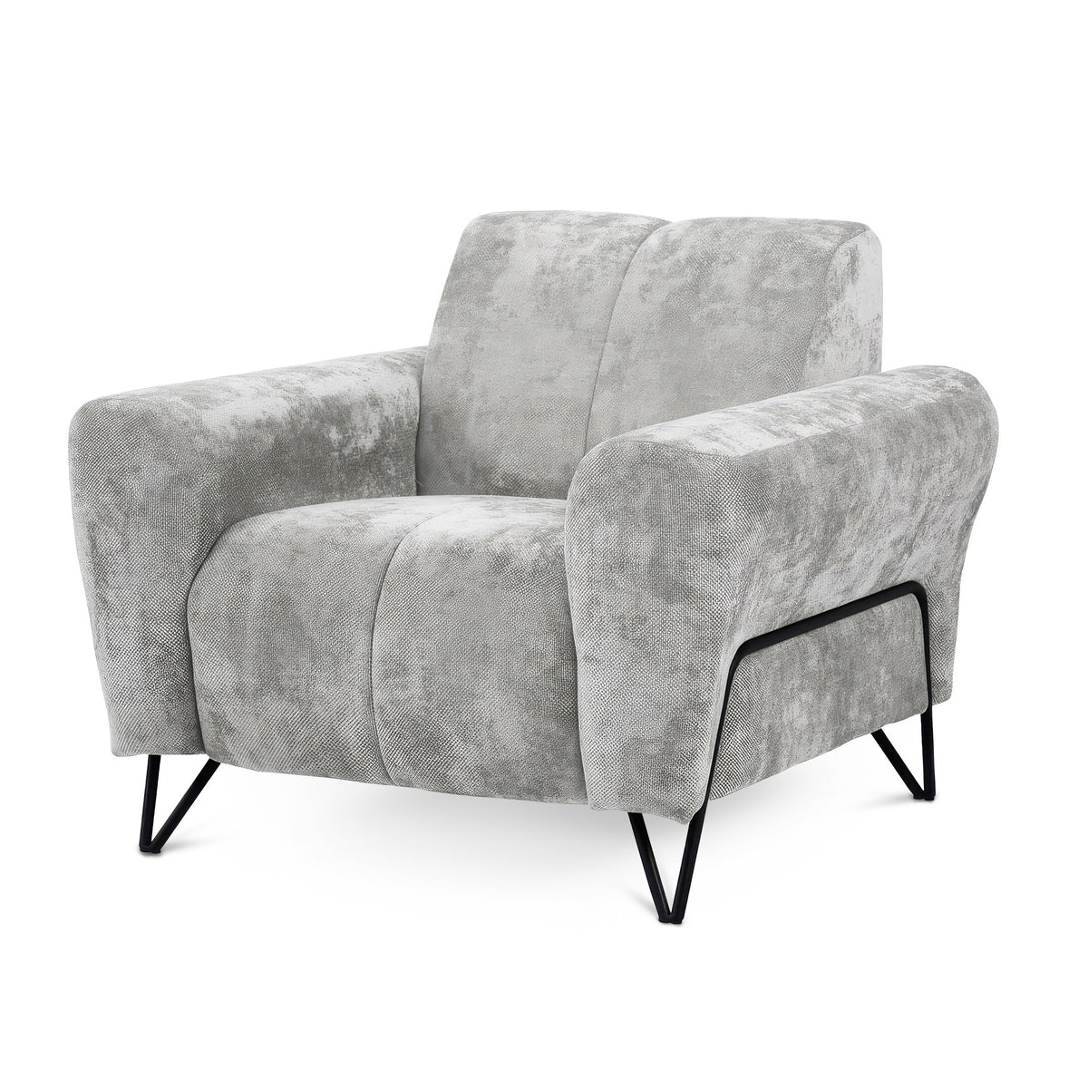 Nellia Upholstered Armchair for Living Room, Vega Fabric – Pearl Mist (VEGA 12)