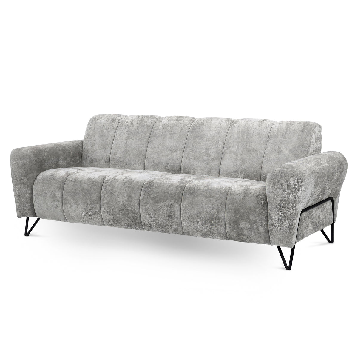 Nellia 3 Seater Sofa for Living Room, Modern Style, Vega Fabric – Pearl Mist (VEGA 12)
