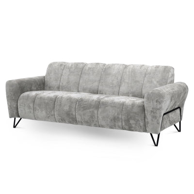 Nellia 3 Seater Sofa for Living Room, Modern Style, Vega Fabric – Pearl Mist (VEGA 12)