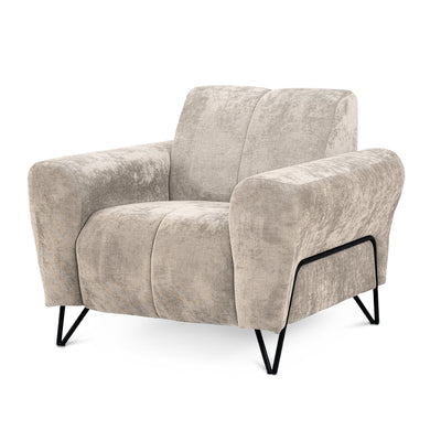 Nellia Upholstered Armchair for Living Room, Vega Fabric – Vanilla Fluff (VEGA 02)