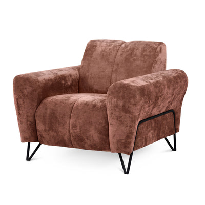 Nellia Upholstered Armchair for Living Room, Vega Fabric – Muted Terra (VEGA 08)