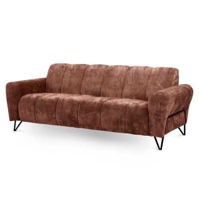 Nellia 3 Seater Sofa for Living Room, Modern Style, Vega Fabric – Muted Terra (VEGA 08)