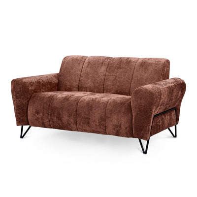 Nellia 2 Seater Sofa for Small Spaces, Vega Fabric – Muted Terra (VEGA 08)