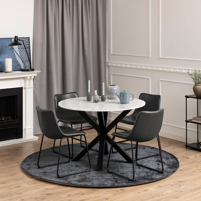 Morial Round Dining Table for the Living and Dining Room, Elegant Style – in a room setting