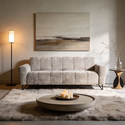 Nellia 3 Seater Sofa for Living Room, Modern Style, Vega Fabric – in a room setting