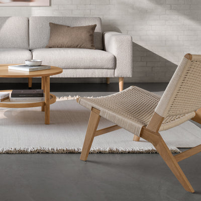 Eren Lounge Chair with Paper Plait Weave, Scandinavian Style – in a room setting