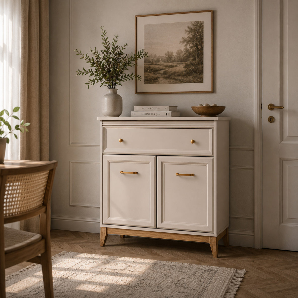 Serena Sideboard 92x100 for Hallway, Classic Style – in a room setting