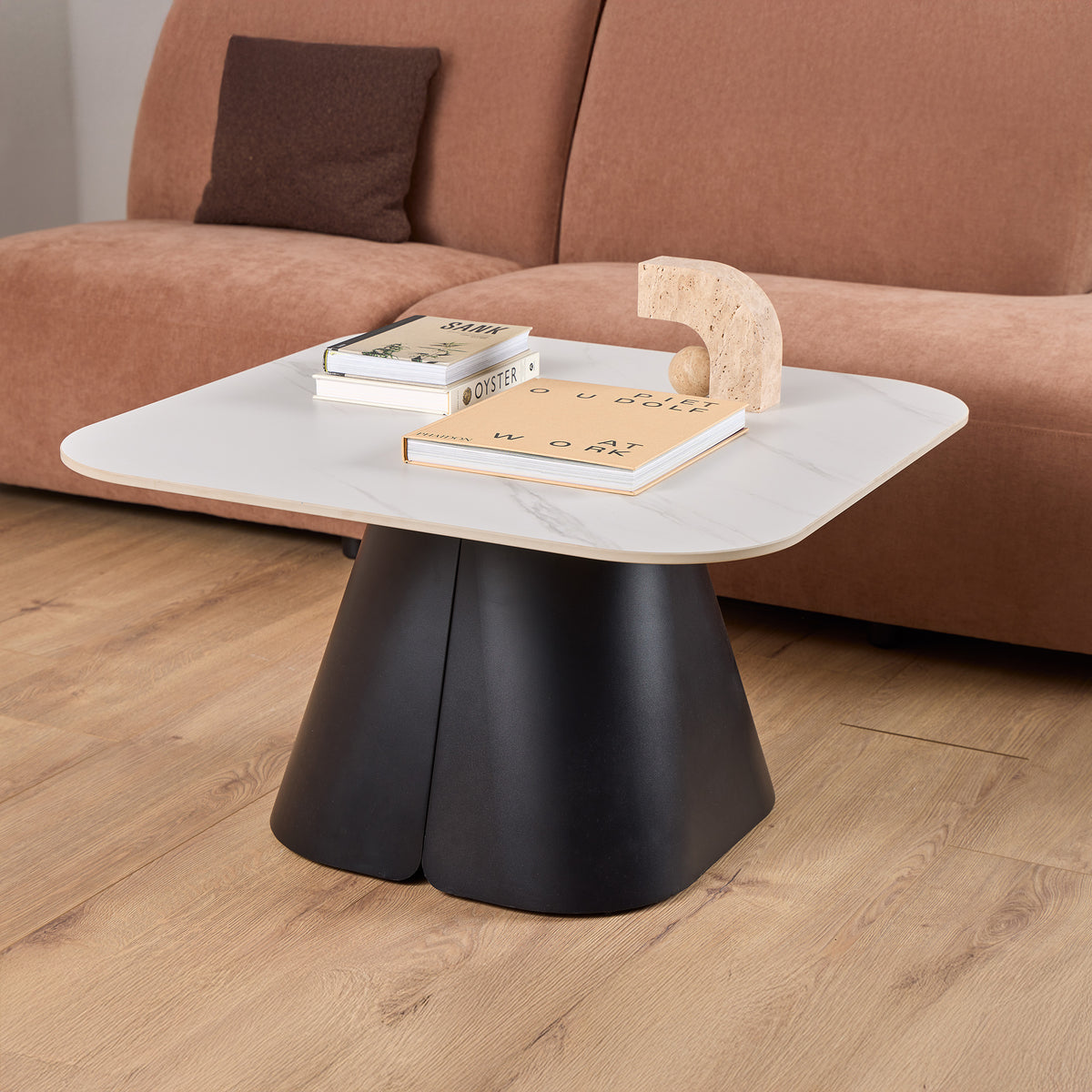 Bienn Coffee Table with Central Base 80x45 cm, Modern Style – in a room setting
