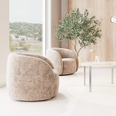 Setum Swivel Armchair with Soft Seat, Modern Style – in a room setting
