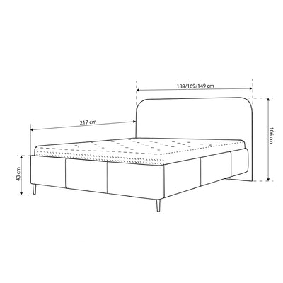 Edi Upholstered Ottoman Bed with Storage, Modern Style – dimensions drawing
