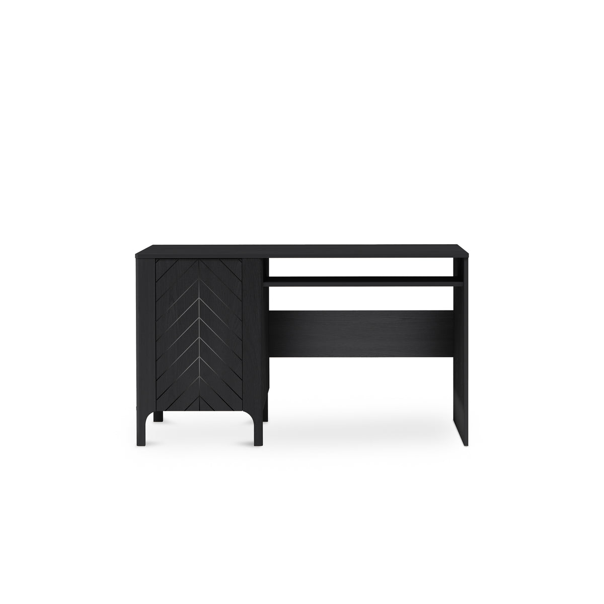 EKLIPSO-bureau 135x78 met afsluitbare kast in moderne stijl - kleur zwart | Pillovely