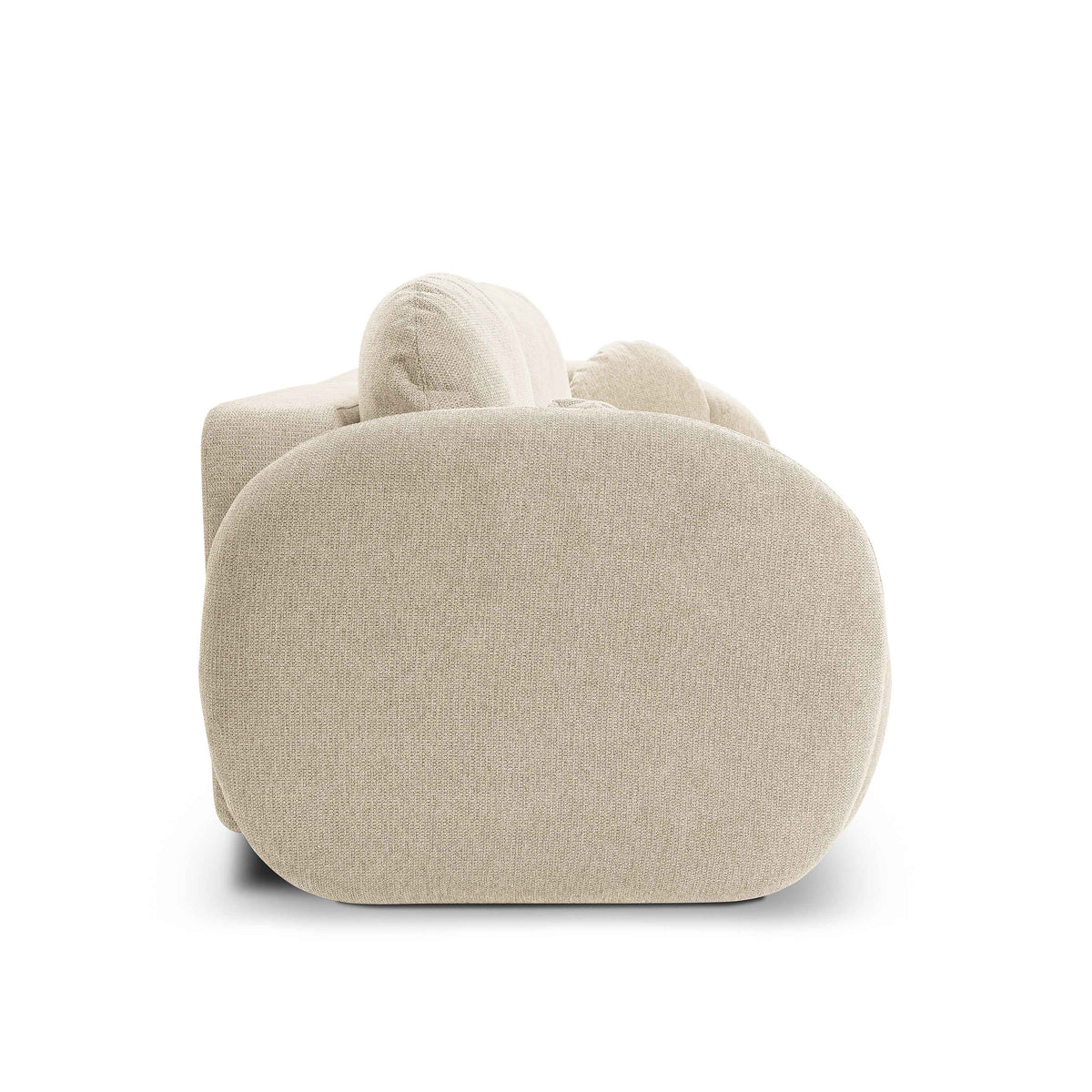 Olemo 3 Seater Sofa Bed 142x200 with Storage, Art Deco Style, Aragon Fabric – side view