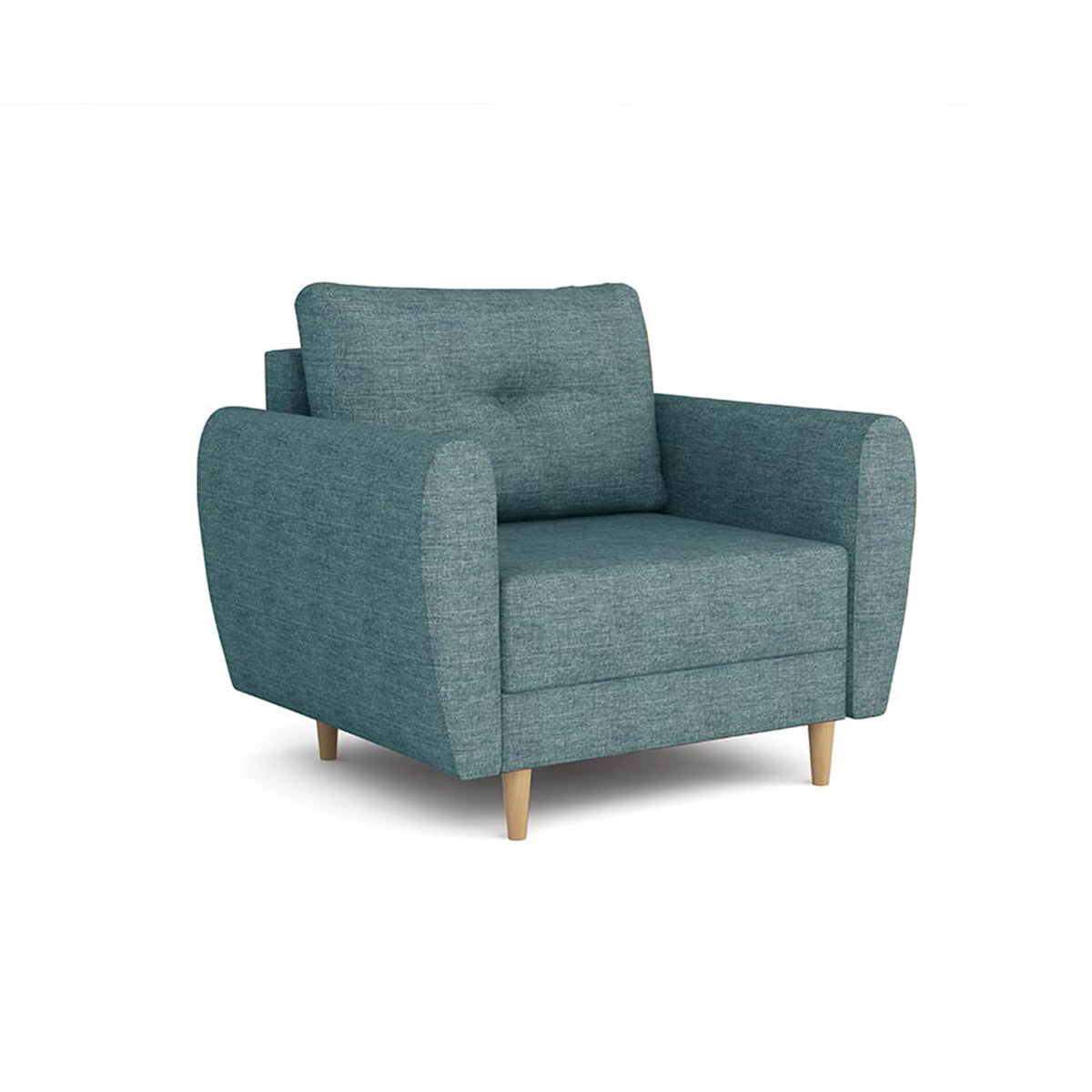 Harmi-fauteuil 90 cm Donkerblauwe Rots (SAWANA 33) – Scandinavische gestoffeerde fauteuil met knopen op de rugleuning
