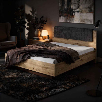 Armelia Upholstered Ottoman Bed with Storage 160x200 – in a room setting