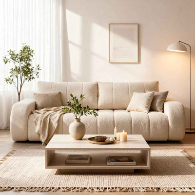 Baloa 3 Seater Sofa Bed 144x200, Scandinavian Style – in a room setting