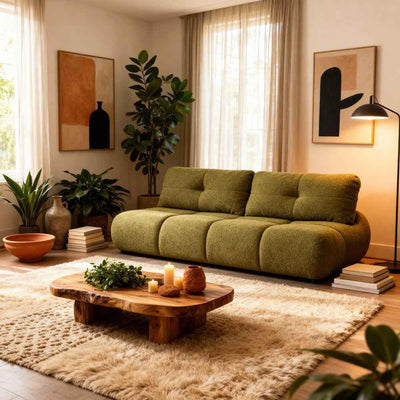 Milorya 3 Seater Sofa Bed 142x200, Soft Minimalism Style
