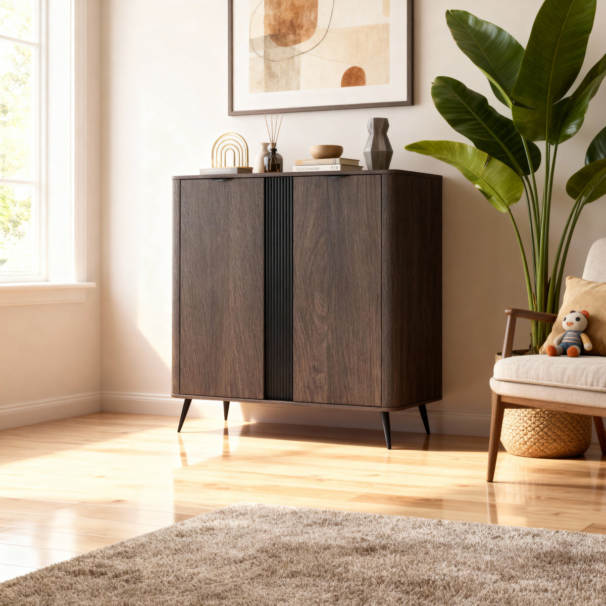 Velia Tall 2-door Sideboard 113x134, Soft Loft Style