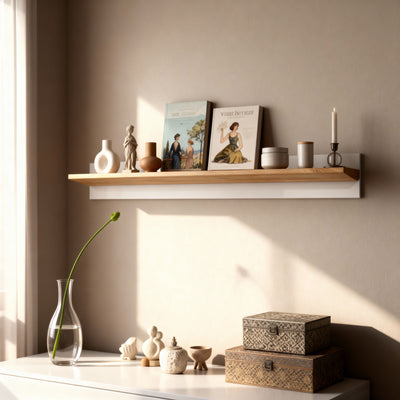 Armelia Wall Shelf for the Living Room and Bedroom 138x20 cm, Modern Style – Wall-mounted, Minimalist – in a room setting