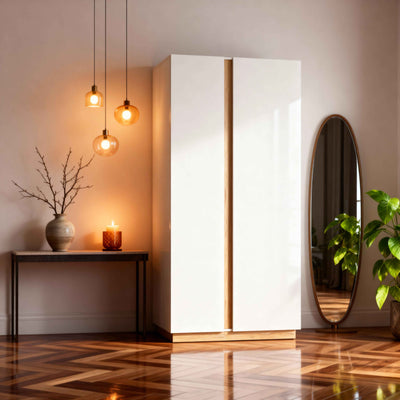Armelia 2-door Wardrobe 97x194 cm, Modern Style – in a room setting