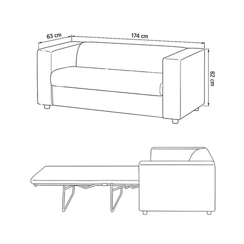 July 2 Seater Sofa Bed 174 cm – photo 12