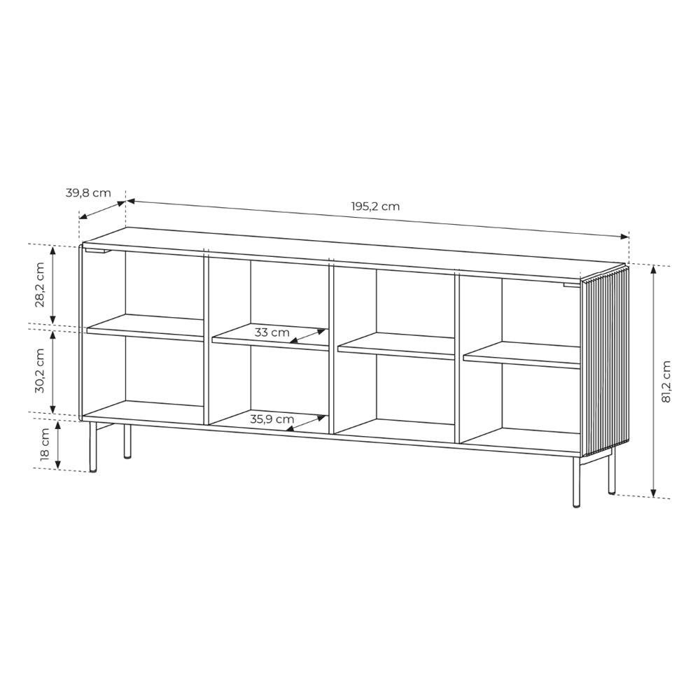 MuzZI Sideboard with Doors 195x81, Modern Style – photo 6
