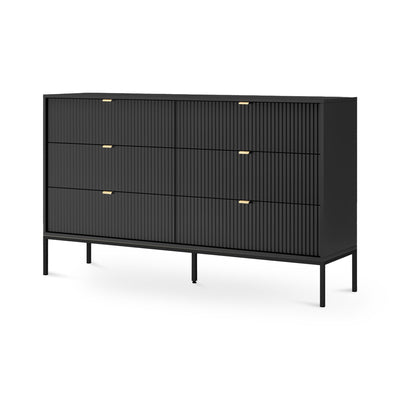 Roza Chest of Drawers 154x91, Glamour Style – Black