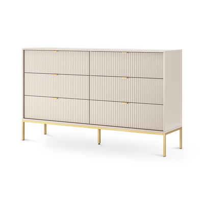 Roza Chest of Drawers 154x91, Glamour Style – Cashmere, Gold