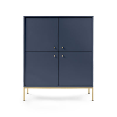 Kviat Sideboard 104x126, Vintage Style – Four Doors, Gold Handles, Metal Legs – photo 10