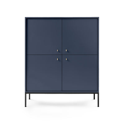 Kviat Sideboard 104x126, Vintage Style – Four Doors, Gold Handles, Metal Legs – photo 12