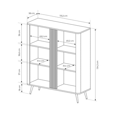 Velia Tall 2-door Sideboard 113x134, Soft Loft Style
