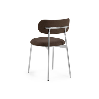 Dotto-stoel 47x79, bruin, met schuine rugleuning – rugleuning en verchroomd frame, gestoffeerde stoel