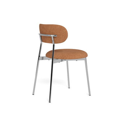 Dotto-stoel 47x79 Terracotta met schuine rugleuning – verchroomde handgreep onder de rugleuning, stoel in modern-retro-stijl