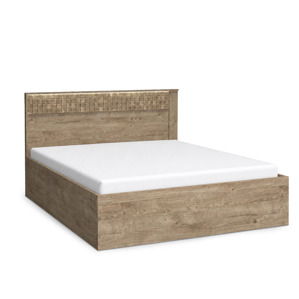 Bed Korin 160x200 met LED – warme verlichting van het hoofdbord, bed met LED-verlichting