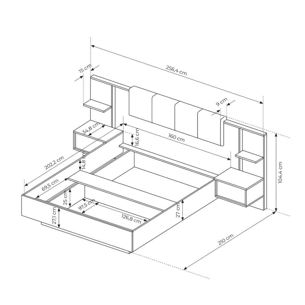 Dust Upholstered Ottoman Bed with Storage, Glamour Style – photo 6