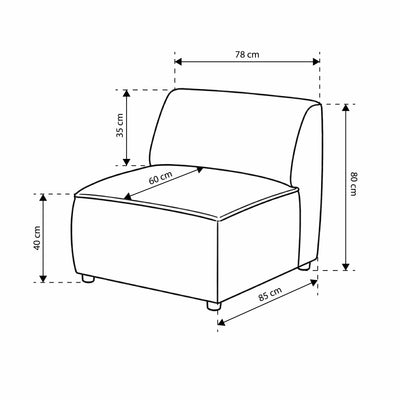 BRICK Modular Corner Sofa – Module S, Universal