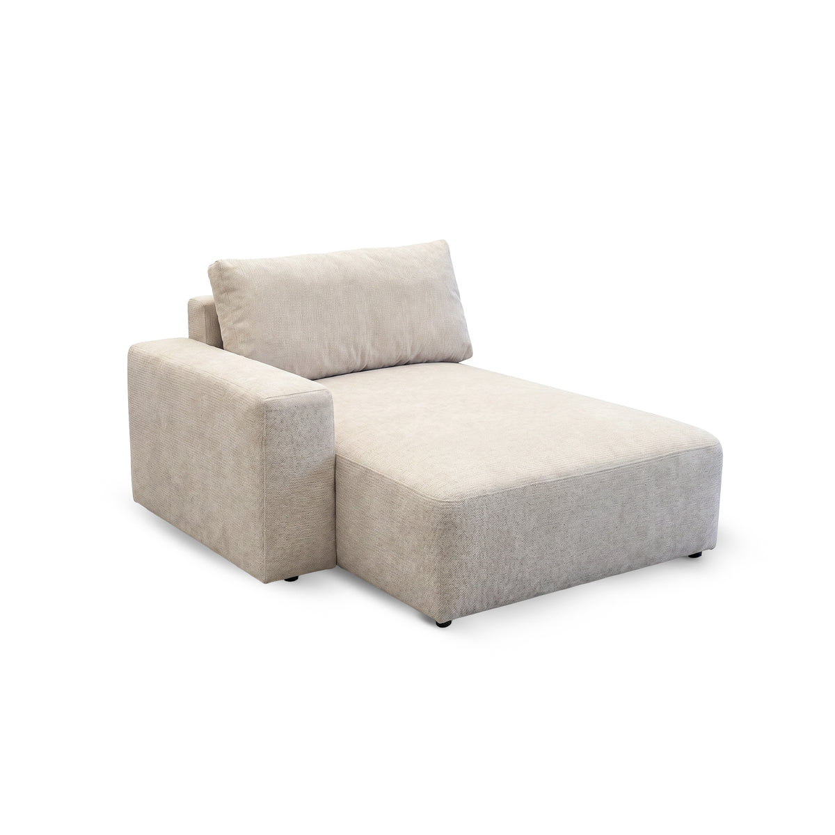 Chaise longue van de modulaire hoekbank Iskeli Plus Crème Taupe (ARAGON 03) – element om comfortabel op te liggen