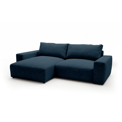 Modulaire hoekbank Iskeli Inktzwart Graniet (ARAGON 74), linkszijdig, schuin aanzicht – hoekbank met chaise longue in Aragon-stof