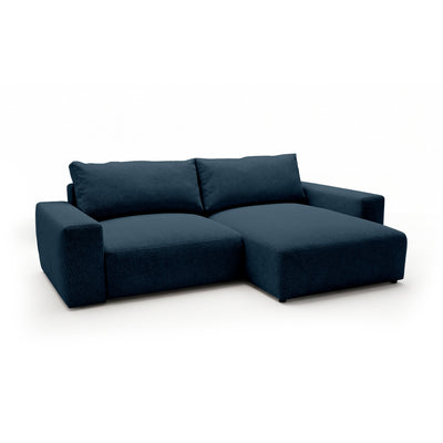 Modulaire hoekbank Iskeli Inktzwart Graniet (ARAGON 74), rechtszijdig, schuin aanzicht – hoekbank met chaise longue in Aragon-stof