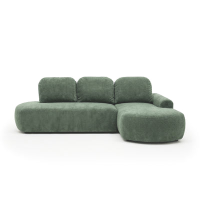 Moluni-hoekbank 263 cm Groen (BELLINI 15), rechtszijdig – L-hoekbank voor het appartement