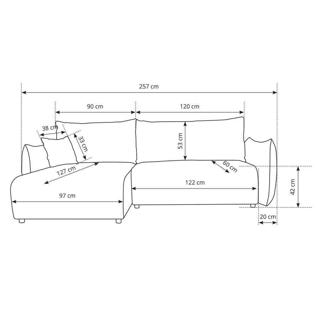 Alloro Corner Sofa Bed 257 cm, Modern Style – photo 9