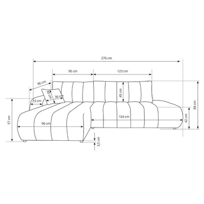 Baloa Corner Sofa Bed DL 276 cm, Modern Style