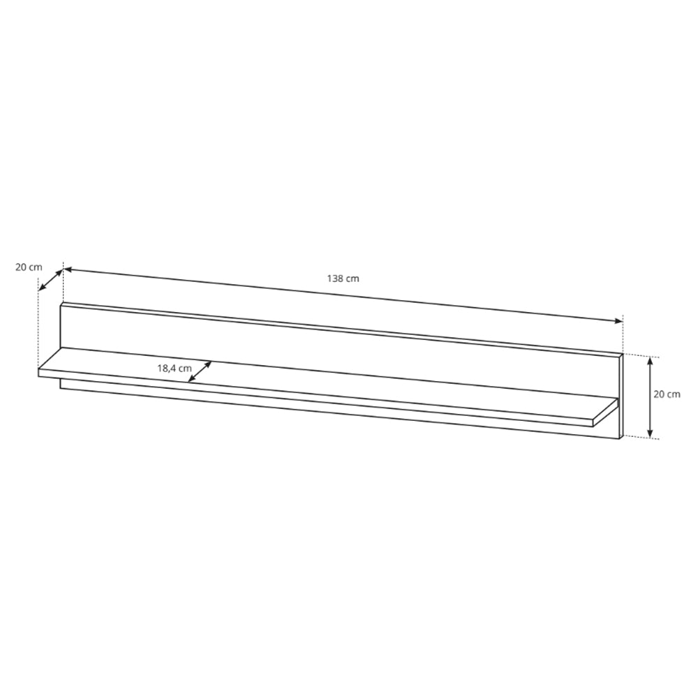 Armelia Wall Shelf for the Living Room and Bedroom 138x20 cm, Modern Style – Wall-mounted, Minimalist – photo 4
