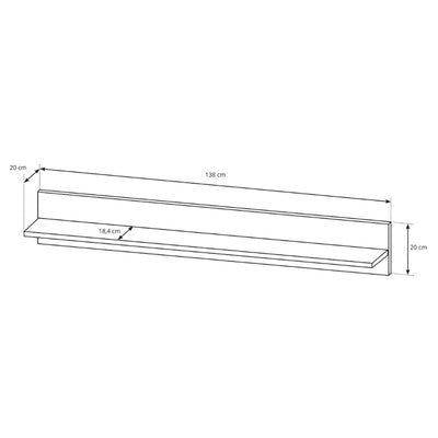 Armelia Wall Shelf for the Living Room and Bedroom 138x20 cm, Modern Style – Wall-mounted, Minimalist – photo 4
